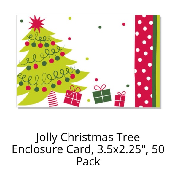 Jolly Christmas Tree Enclosure Card 3.5x2.25" Pack of 50 - Picture 2 of 5